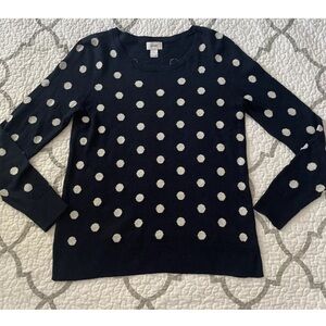 Old Navy Navy And White Polka Dot Sweater Women’s Size Small